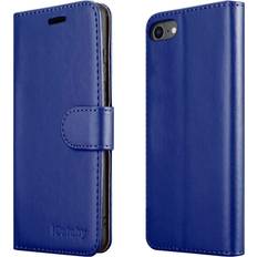 Blue For iPhone SE 2020 Phone Wallet Book Leather Case