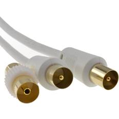 Kenable Freeview Plug to Plug White Aerial Lead Coupler 20m