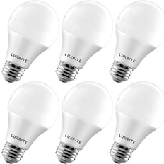 Luxrite A19 LED Light Bulb 100W Equivalent 3500K 1600 Lumens Dimmable 15W Enclosed Fixture Rated E26 Base 6 Pack 3500K Natural White