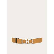 Natural - Women Belts Ferragamo Gancini Reversible Adjustable Leather Belt