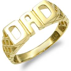 Jewelco London N Men's Solid 9ct Yellow Gold Basket Sides DAD Ring JRN128