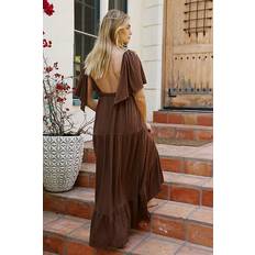 Marron - Robe longue Robes Free People La La Maxi Dress - Chocolate