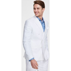 Linen Suits Bar III Men's Slim-Fit Stretch Solid Linen Double-Breasted Suit Separate Jacket, Created for Macy's White