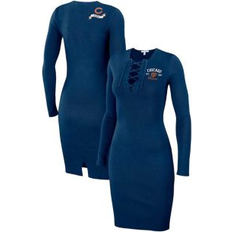 Dresses Wear by Erin Andrews Women's Navy Chicago Lace Up Long Sleeve Navy