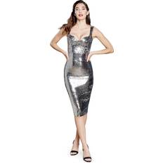 Sweetheart Bodycon Midi Sequin - Silver