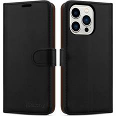 Apple iPhone 14 Pro Max Wallet Cases iCatchy Black iPhone 14 Pro Max 6.7 Case Leather Wallet Book