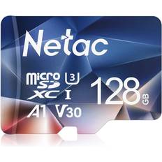 Netac 128GB Micro SD Card, MicroSDXC Memory Card UHS-I, 100/30MB/sR/W 667X, U3, A1, V30, 4K, C10, TF Card for WIFI Camera, Smartphone, Security