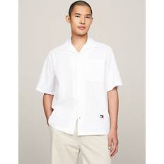 Tommy Hilfiger XXS Shirts Tommy Hilfiger Seersucker Camp Collar Short Sleeve Shirt WHITE