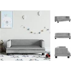 Soffor Barnrum vidaXL Ljusgrå Barnsoffa 80 x 45 x 30 cm Sammet