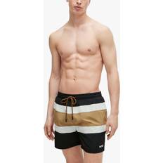 HUGO BOSS Badeshorts Mehrfarbig Mikrofaser - Black