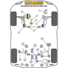 Powerflex Volkswagen Jetta Mk5 1K 2005-2010 övre Motorfäste insats