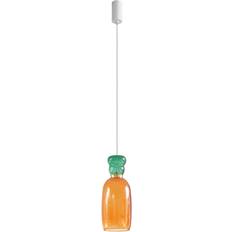 Orange Pendant Lamps Lucande LED Fay Glass Ø 15 cm Pendant Lamp