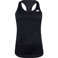 New Balance Tank Tops New Balance Graphic Logo Sleeveless Womens Core Run Tank Top WT93867 BK Cotton