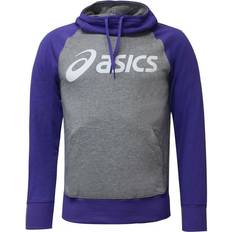 Asics Women Jumpers Asics Logo Womens Grey/Purple Hoodie Cotton