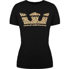 Black Leopard Print Crown T-shirt 192232 045 UK