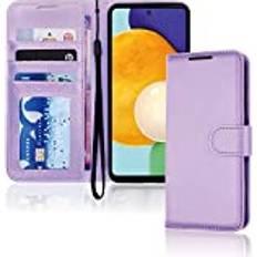 Samsung Galaxy A52 Mobile Phone Covers TechGear Galaxy A52 A52s 5G Leather Wallet Case, Flip Protective Case Cover with Wallet Card Holder, Stand and Wrist Strap