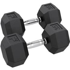 Rubber Dumbbells Power Systems Rubber Hex Dumbbell Pairs 45 lbs Pair