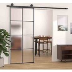 vidaXL With Hardware Set 90X205cm ESG Sliding Door Cured Glass (x)