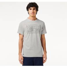 Tops Lacoste Men's Ultra-Dry Printed Sport T-Shirt Grey