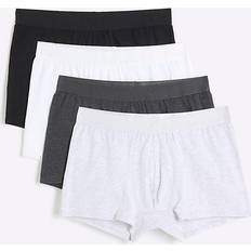 4 pcs Men's Underwear River Island Mens 4Pk Grey Cotton Stretch Ri Trunks