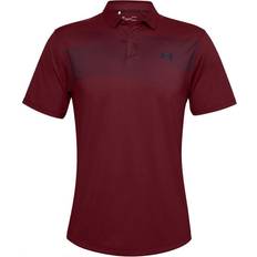 Nylon Polo Shirts Under Armour Iso-Chill Mens Burgundy Chest Graphic Polo Shirt Nylon