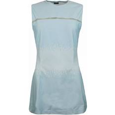 Nike Women Dresses Nike Stretch Fit Crew Neck Sleeveless Light Blue Womens Dress 240930 400 Cotton