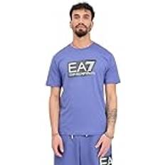 EA7 Men's Armani T Shirt Emporio Armani Short Sleeve Casual Cotton Tee Top - Blue