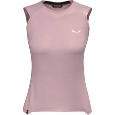 Ull Linnen på rea Salewa Puez Alpine Merino Hybrid Tank Top - Rosa