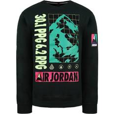 Nike Air Jordan Long Sleeve Crew Neck Black Pullover Mens Sweaters CT3492 010 Cotton