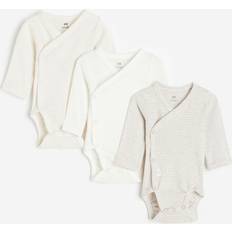 Brown Bodysuits Children's Clothing H&M Brown 3-pack long-sleeved bodysuits 6-9M