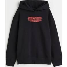 H&M Sweaters H&M & Oversized Printed Hoodie Black