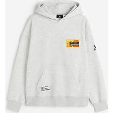 H&M Sweaters H&M & Oversized Fit Printed Hoodie Gray