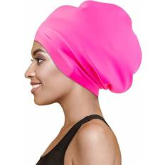 XL Badmössor Shein Long Hair Swim Cap Swimming Caps For Women Men Extra Swim Caps Waterproof Silicone Swim Cap Dreadlocks Braids Afro Hair Extensions Weave