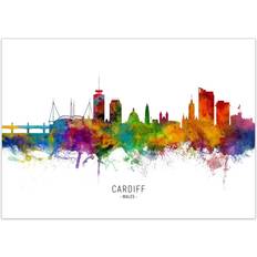 Ceramic Framed Art Ebern Designs Cardiff Wales Skyline Tompsett Framed Art