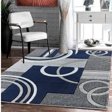 GLORY RUGS Area Modern Soft Hand Carved Blue