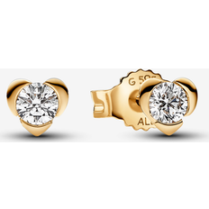 Pandora Gold Earrings Pandora Talisman Lab-grown Diamond Heart Earrings 0.30 carat tw 14k Gold 14k Gold Clear