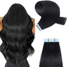 Thickening/Volume Tape Extensions YILITE Tape in Hair Extensions 16 inch #1 Jet Black 20-pack