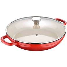 Dishwasher Safe Shallow Casseroles Masterpro Bergner Red Cast Iron with lid 3.3 L 30 cm