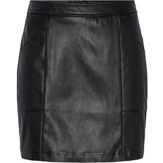 Pieces Selma Faux Leather Skirt - Black