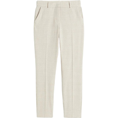 H&M Cigarette Trousers - Light Beige/Checkered