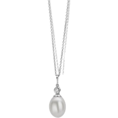 10941 Spirit Icons Figaro Pendant Necklace - Silver/Pearl/Transparent