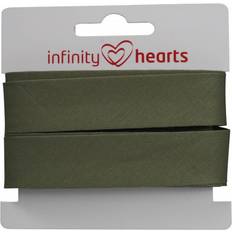 Garn & Håndarbeidsutstyr Infinity Hearts Skråbånd Bomuld 40/20mm 57 Armygrøn 5m