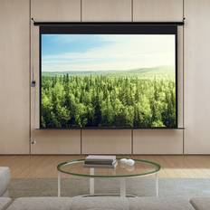Projector Screens LivingAndHome Large Electric Motorized Projector Screen Black 72 Inches