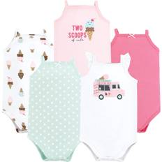 Bodysuits Hudson Baby Infant Girl Cotton Sleeveless Bodysuits Girl Ice Cream Truck 12-18 Months