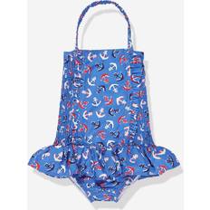 Blue Swimwear Rachel Riley Girl's Anchor Swimsuit, 2Y-10Y