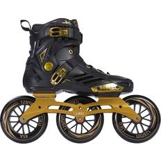 Inlines & Roller Skates LIKU LIKU Performance 125 3WD Speed Inline Skates Unisex Black&Gold, Men 11/Women 12