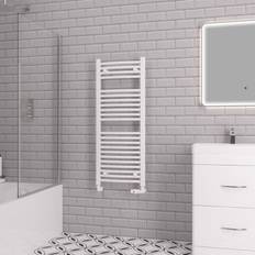 Heated Towel Rails Eastbrook Biava Vertical Curved Heated White