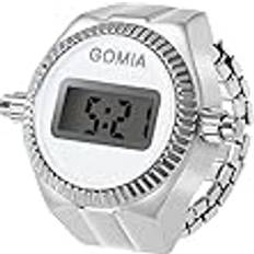 Avaner Avaner Ringklocka, fingerklocka med strass, hus, rund urtavla, elektronisk digital display justerbar storlek, ring, klocka, fingerklocka som presenter till män kvinnor, Silver 2