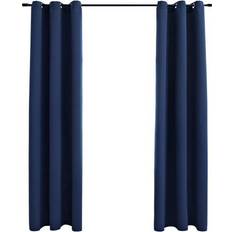 vidaXL Curtains 2 Blackout Window Blinds Rings