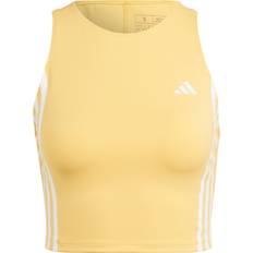 Yellow Tank Tops Adidas Own The Run Excite Stripes Sleeveless T-shirt Yellow Woman